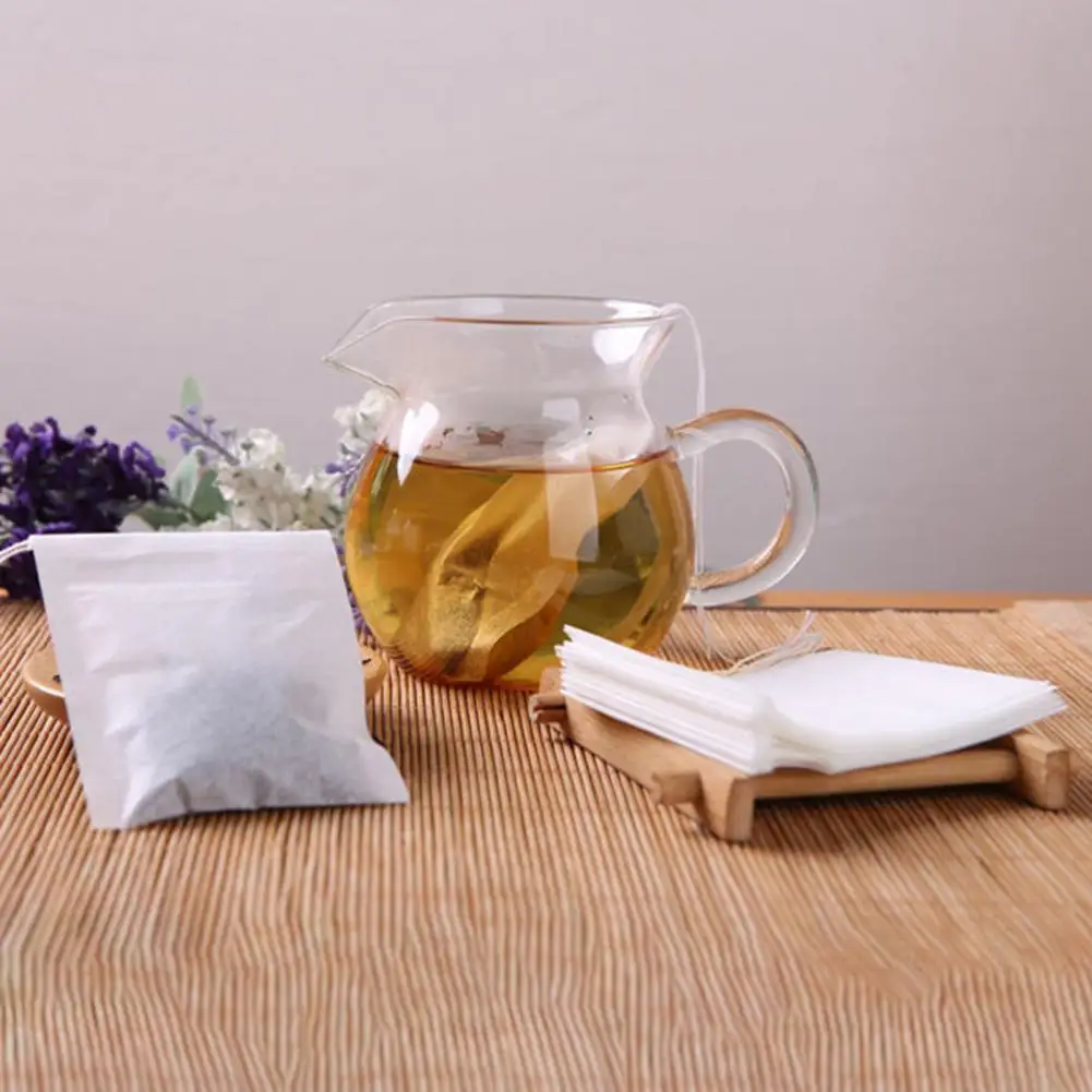 Tea Infuser 300pcs Disposable Tea Bags with Drawstring Food Grade Herbal Loose Leaf Infuser Heat-resistant Empty Tea Filter
