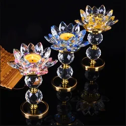 High Pillar Crystal Lotus Candlestick, Butter Lamp Holder, Interior Decoration, Used for Buddha Lamps, Prayers, Buddha Utensils