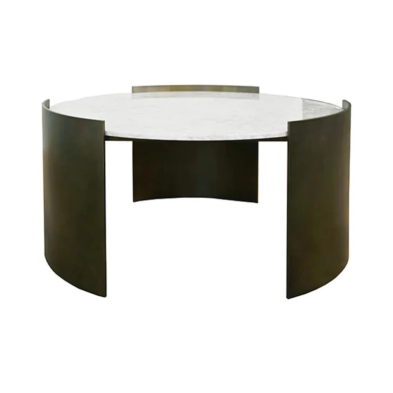 

American light luxury, retro creative hardware coffee table, soft decoration design, American furniture