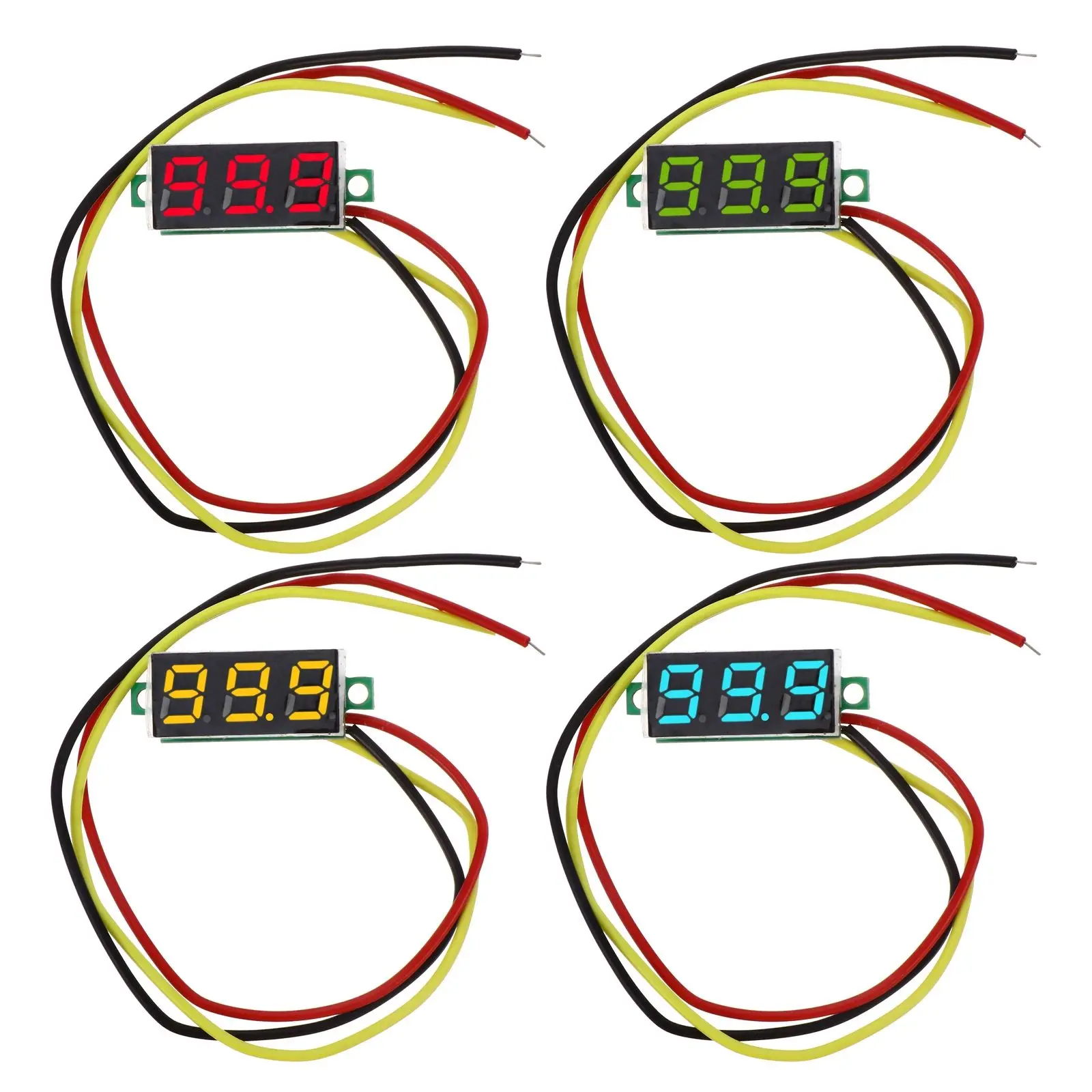

4 Pcs Voltmeter Mini Voltage Tester Motorcycle Monitor Gauge for Useful Portable