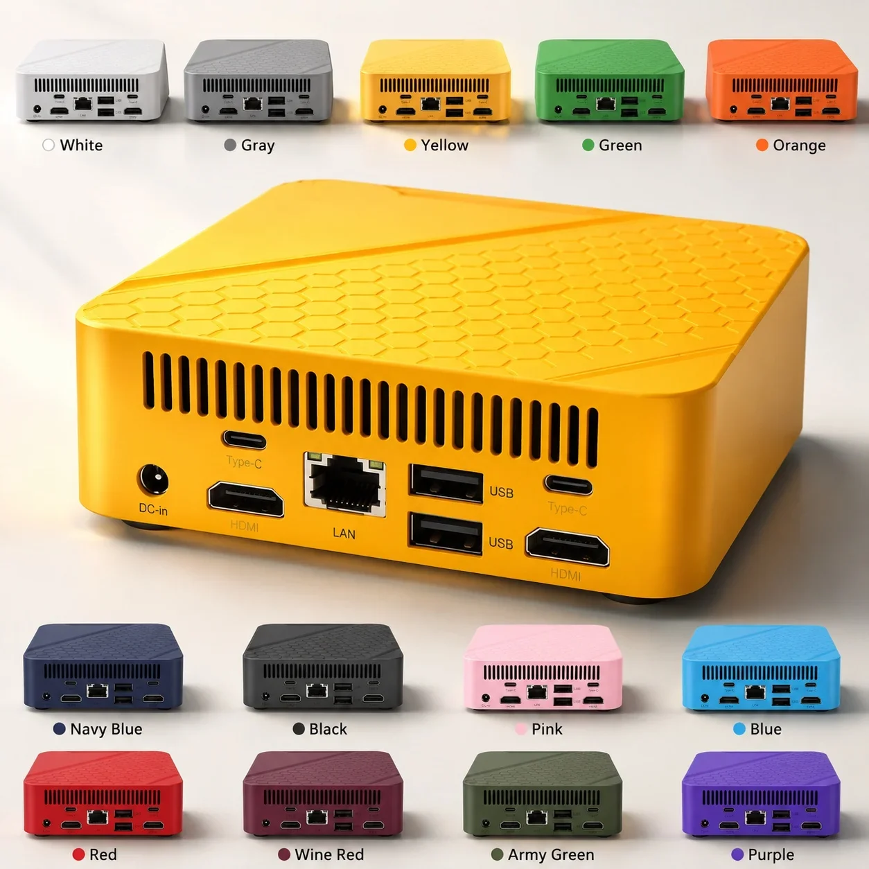 Mini PC Intel Core I9-10980HK Hexagon Texture Small Form Factor Mini Desktop Computer For Gaming Office Home Business Windows 11
