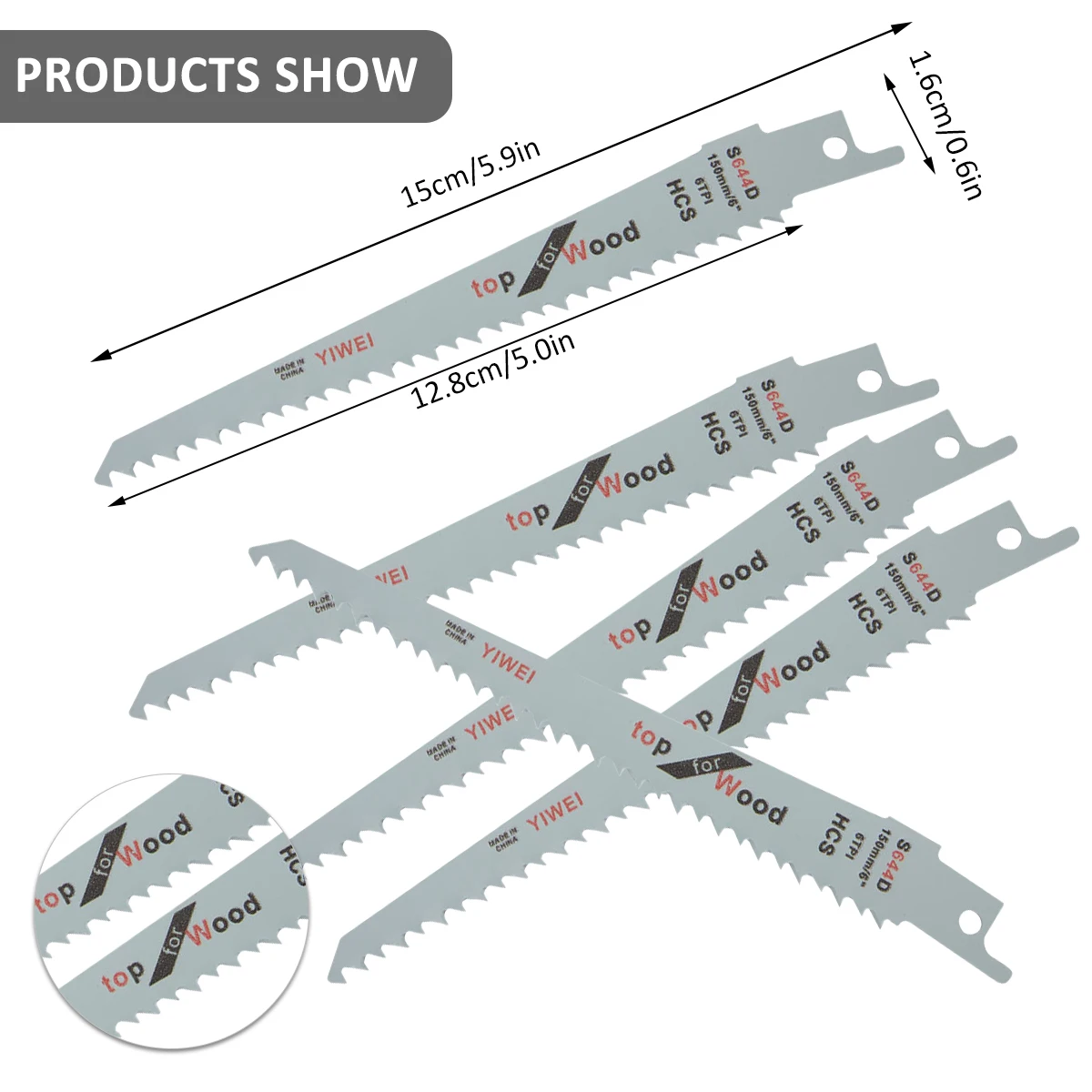 5Pcs Reciprocating Jig Saw Blades Saber Saw Handsaw Multi Saw Blade For Cutting Wood Metal Renovator Power Tools Accessories