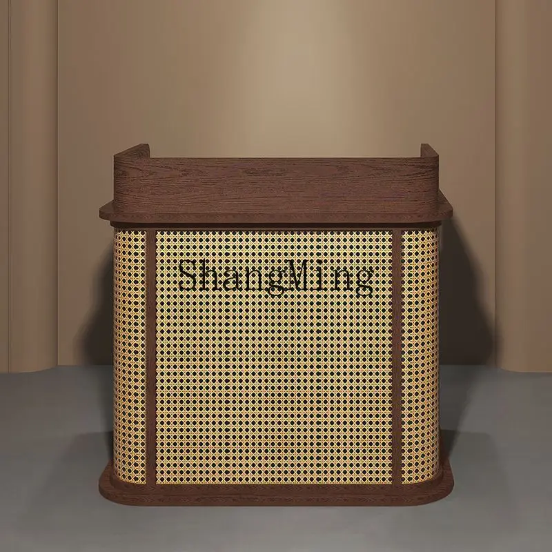 SM home store small rattan small bar counter catering shop entrance information desk reception welcome desk