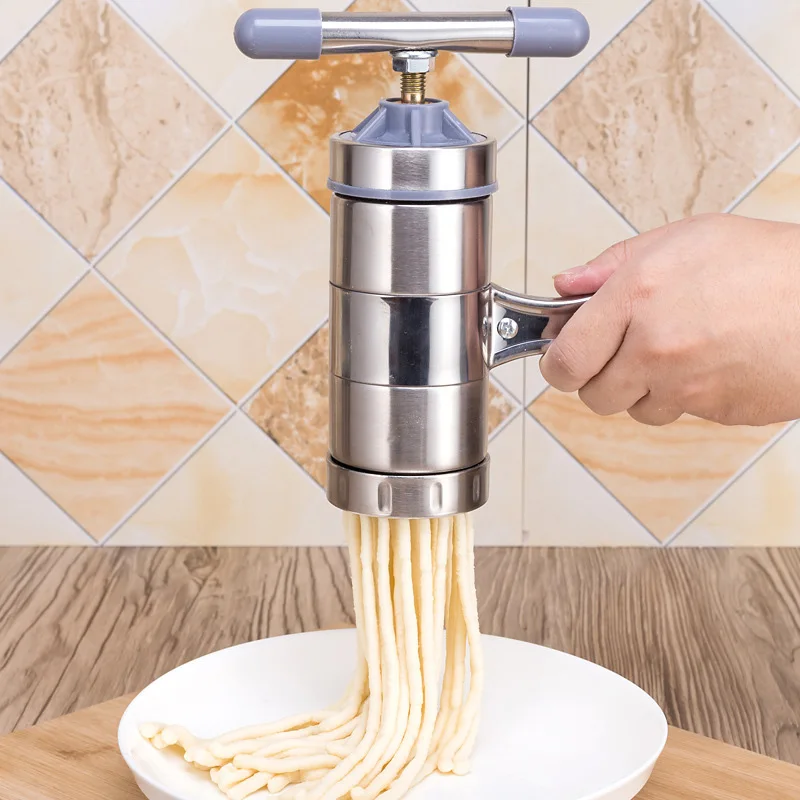 Noodle Maker Household Manual Stainless Steel Pressing Machine Kitchen Tool Hollow Noodle Machine Handmade Noodle Machine