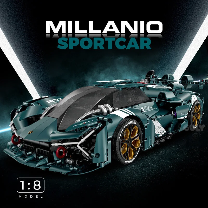 3466PCS Tecnico 1:8 Lambor Terzo Millennio Building Blocks Velocità Meccanica Modello di Veicolo Da Corsa Mattoni Giocattoli Per Il Capretto MOC