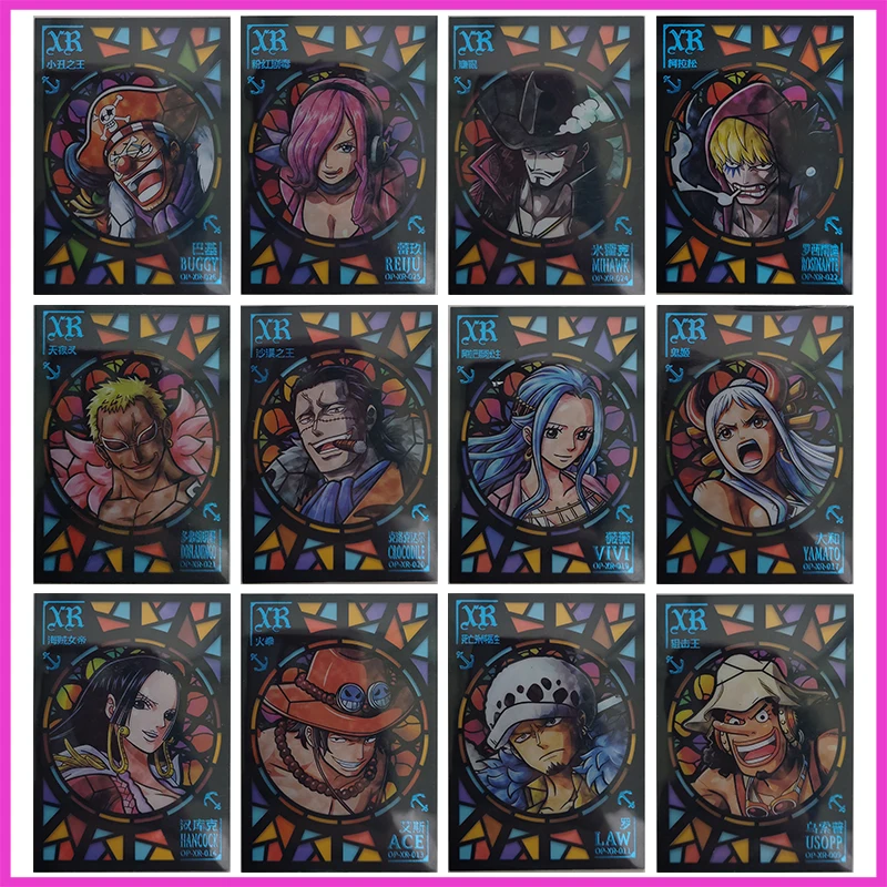 Anime ONE PIECE Rare XR Reflections Flash Cards Buggy Reiju Mihawk Rosinante Toys for boys Collectible Cards Birthday Gifts