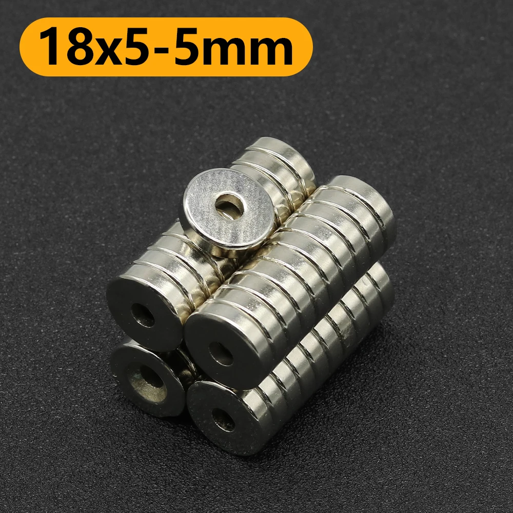 18x5-5mm N35 Round Disc Neodymium Magnet NdFeB Permanent Magnet with Countersunk Screw Hole for DIY Industrial Mounting