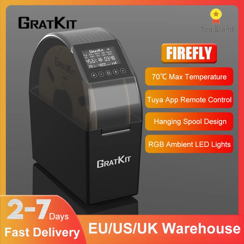 

GratKit Firefly Filament Dryer Box Keeping Filament Dry Holder 360° Surround Heating Tuya APP Controlled 3D Printer Tools Part