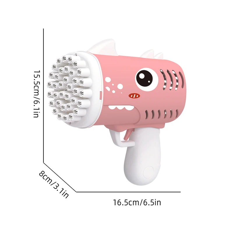 Tire-Bulle de Dinosaure à 35 Trous, Machine à Bulles sans Batterie et Sans Eau