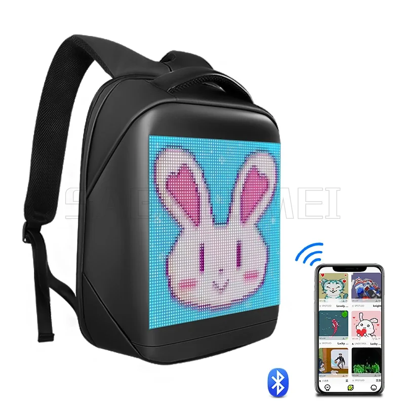 Newest Smart Led Pixel Backpack Advertising Light Waterproof Outdoor Climb Bag Walking Billboard Led Screen Panel School Bags