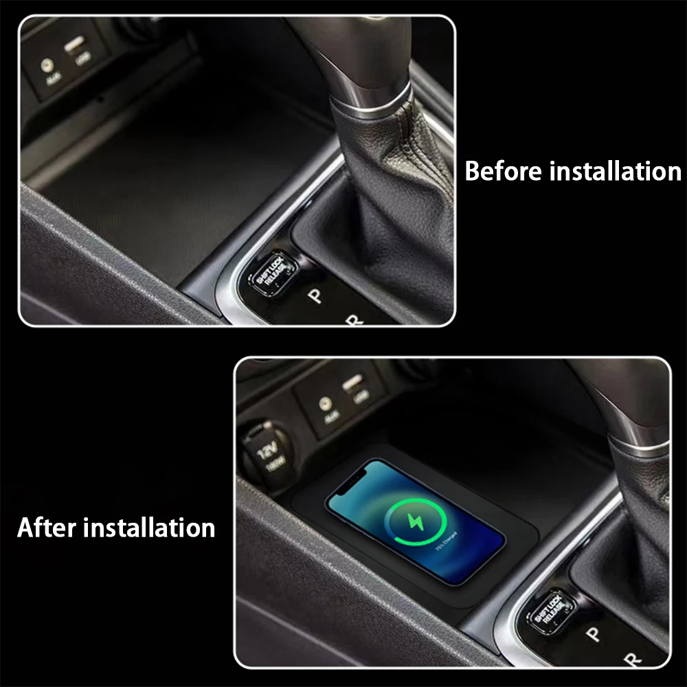 Wireless Mobile Phone Charger Center Console Storage QI 18W iPhone fast charge for Hyundai Accent Verna Solaris HS HC 2018-2022