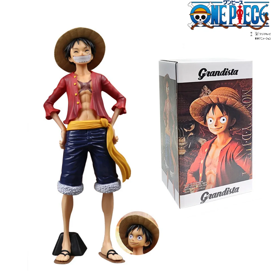 figura-de-anime-original-one-piece-luffy-sorridente-e-confiante-boneco-de-acao-com-tres-faces-intercambiaveis-modelo-em-pvc-brinquedo-colecionavel