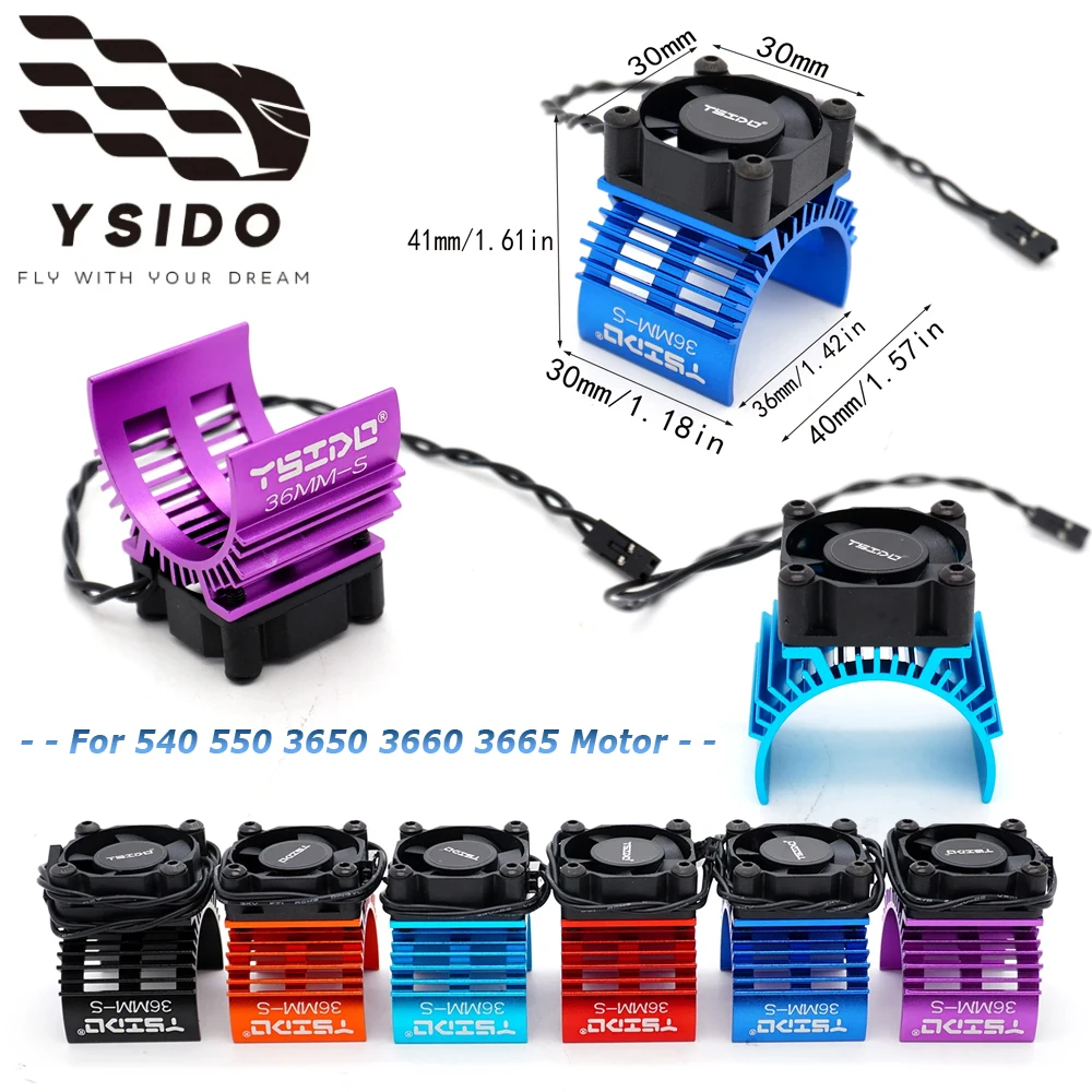

YSIDO 3010 30mm 25000RPM Cooling Fan w/ Heatsink Bracket for Wltoys Traxxas Axial RC Car 540 550 3650 3660 3665 RC Motor Parts
