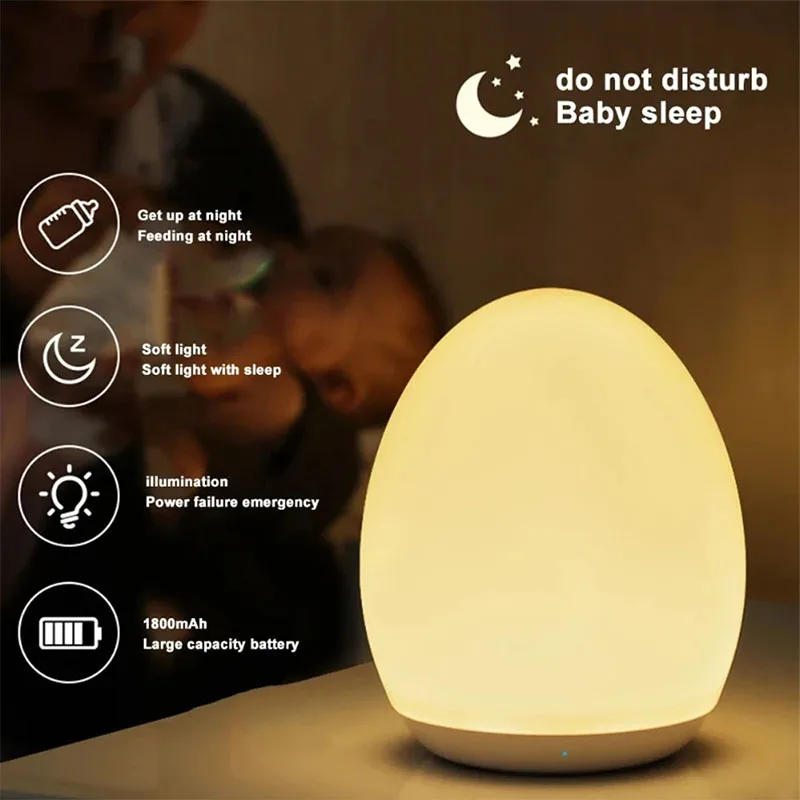 LED Soft Silicone Clap Light Bedroom Nursing Light Children's Room Night Light Timed Charging Option Kids' Gift Festive