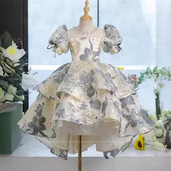 Vestido de tutú de lentejuelas para niña, vestido de flores para fiesta de boda, trajes de cumpleaños de bebé de un año, ropa de Gala Formal para niño pequeño, 24M, nuevo