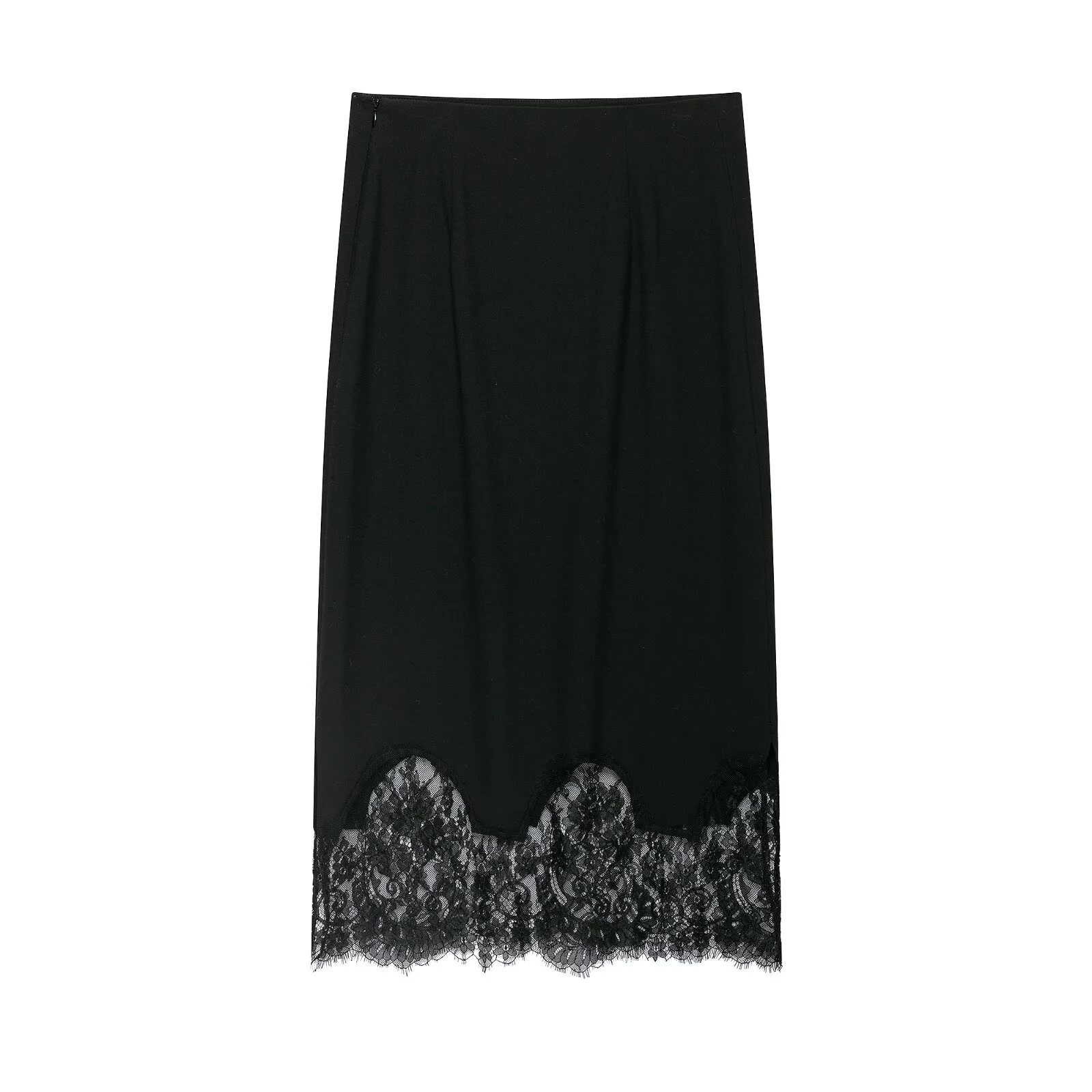 European and American style 2026 winter new product women's fashion temperament mid waist lace MIDI skirt