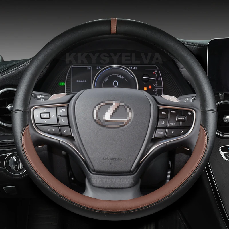 극세사 가죽 자동차 핸들 커버, 렉서스 is250 RX350 is350 GX460 is300 ES350 RC LS NX CT200h 용 자동차 액세서리