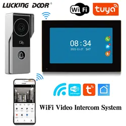 1080P System wideodomofon ekran HD drzwi do domu bezprzewodowy WiFi inteligentny dzwonek do drzwi wideo przewodowy dzwonek TUYA APP Smartlife