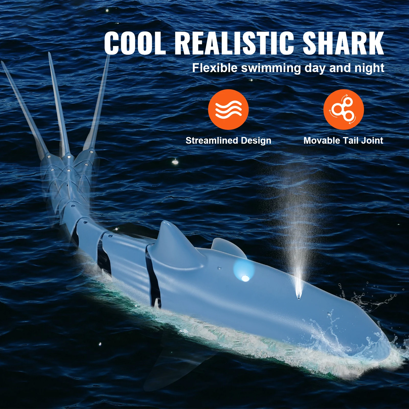 SucceBuy Intelligente RC Shark Whale Waternevel Speelgoed Afstandsbediening Schip Onderzeeër Robot Vis Elektrisch Visspeelgoed voor kinderen