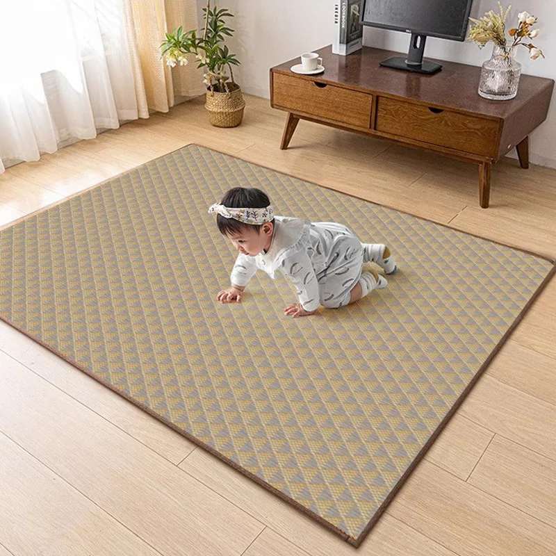 Summer floor mat living room children's climbing mat Japanese rattan mat floor