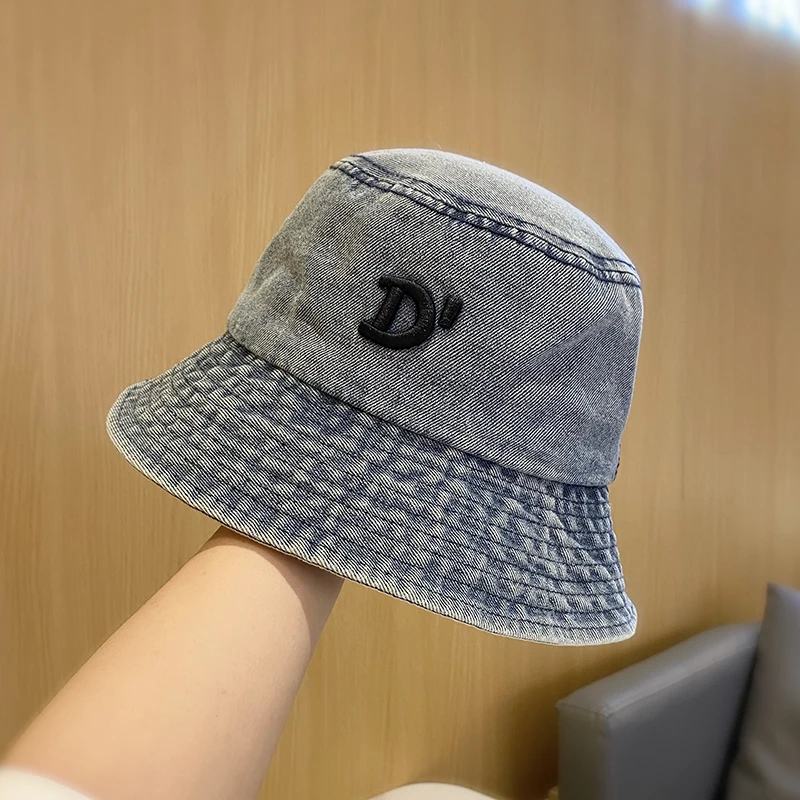 Alphabet Embroidered Cowboy Fisherman Hat Women Spring and Autumn Everything Do Old Foldable Basin Hat Men Fashion Casual Visor