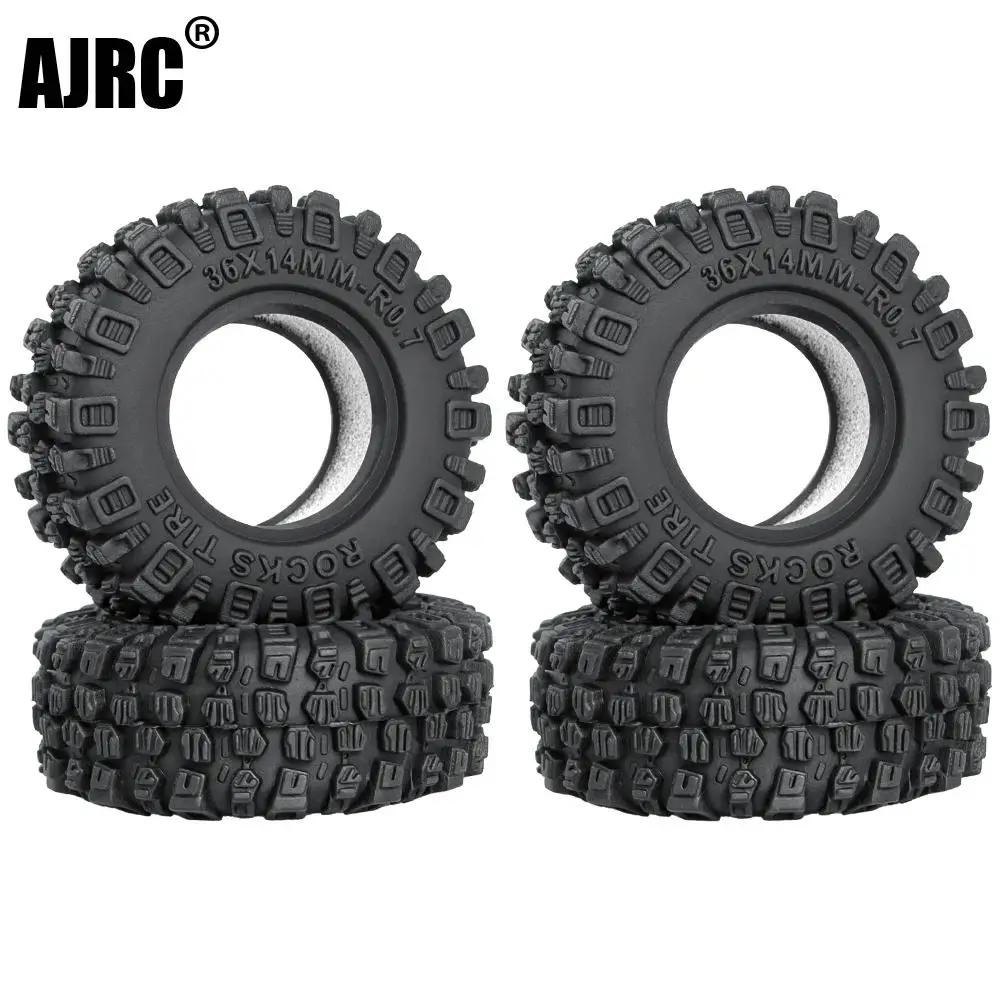 1/30 Rc Crawler Tires 36mm 0.7in Soft Rubber All Terrain Tyres For 1/30 Rock Mud Car Axial Scx30 Ascent-32 Tires Upgrade Parts