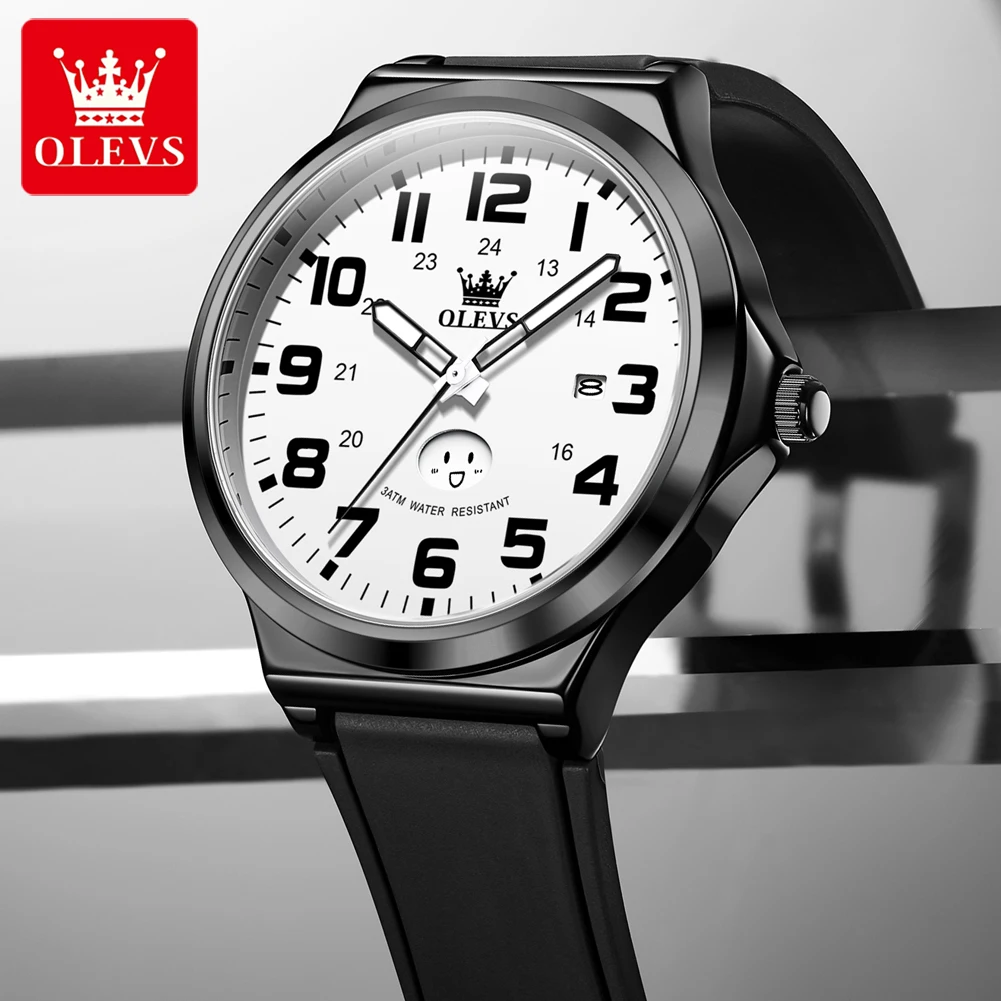OLEVS 5629 Student Watch Original Simple Silent Quartz Watch Waterproof Luminous Day Date Watch Essential For The Exam Reloj