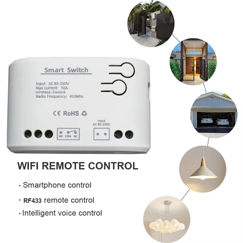 B92B-Wifi Smart Switch Module AC 85-250V Inching Timer Smart Relay Ewelink APP Controller Voice Control 1-Ch Inching Relay