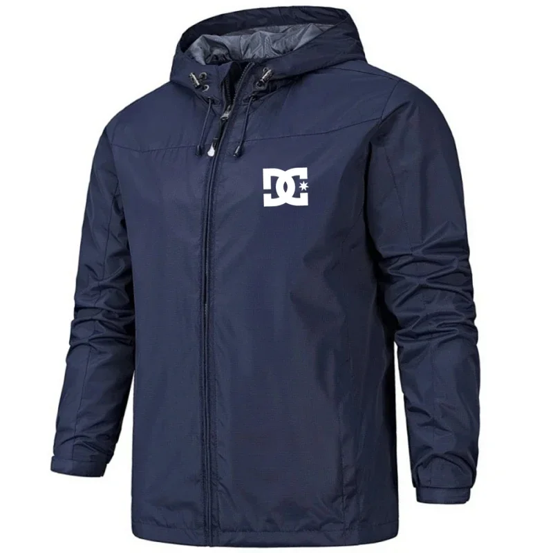 Men's windproof and waterproof casual hooded jacket, spring-autumn outdoor climbing and warm long-sleeved large-sized men's coat