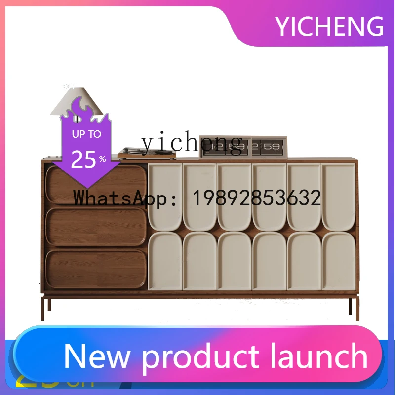 

Q6 retro mid-ancient style entrance cabinet Nordic luxury solid wood dining side bucket cabinet storage storage cabinet