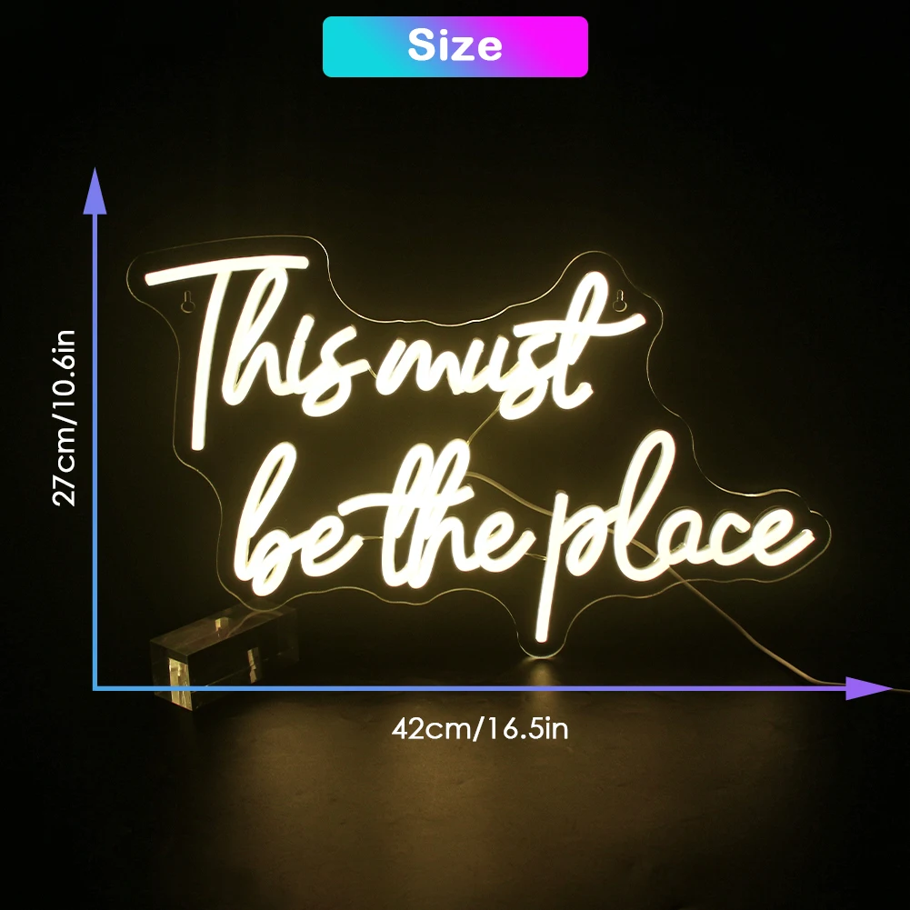 This must be the place Led Neon Sign Bedroom Wall Decor Light Up Word Neon Home Pub Club Cafe Shop Bar Hotel Party Wedding Neon