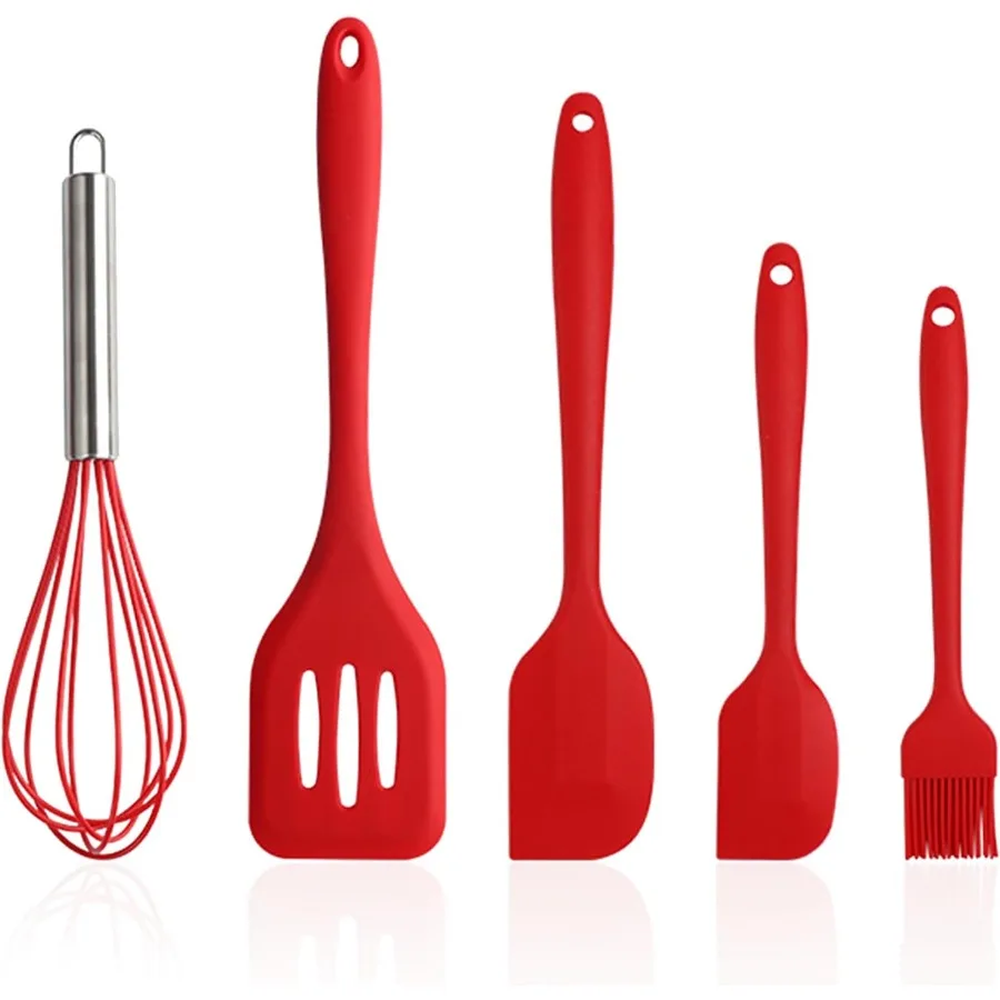 

4-пакет силиконовой лопаточки и утки с силиконовой щеткой, термостойкая резиновая лопаточка без бисфенола А для соскабливания, выпечки, приготовления пищи