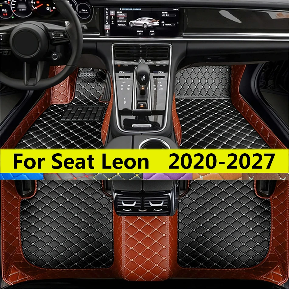 

Коврики подходят для Seat Leon Mk4 KL 2020 2021 2022 2023 2024 2025 2026 2027 Автомобильные кожаные коврики для ног Полный комплект ковриков