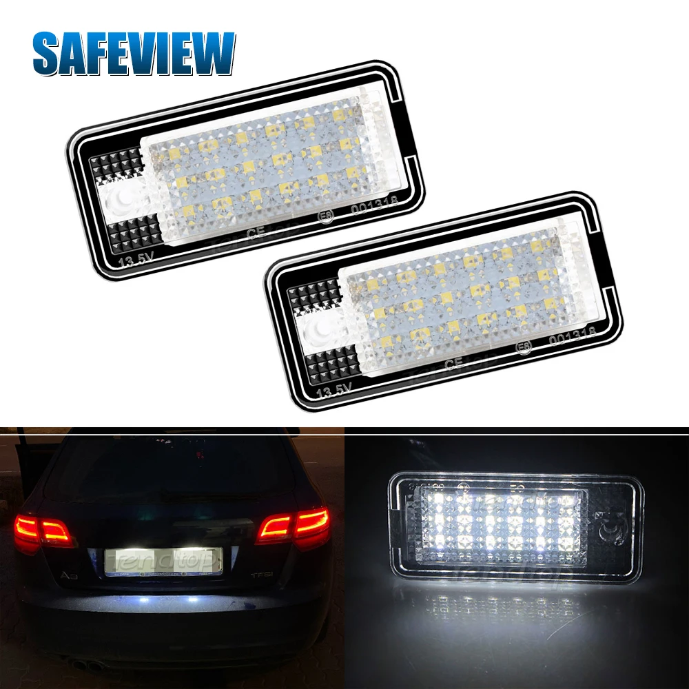 Placa de luz LED para Audi, lâmpada número branco, Canbus, erro livre, A3, 8P, A4, S4, RS4, B6, B7, A6, RS6, S6, C6, a8, S8, Q7, 2 PCes