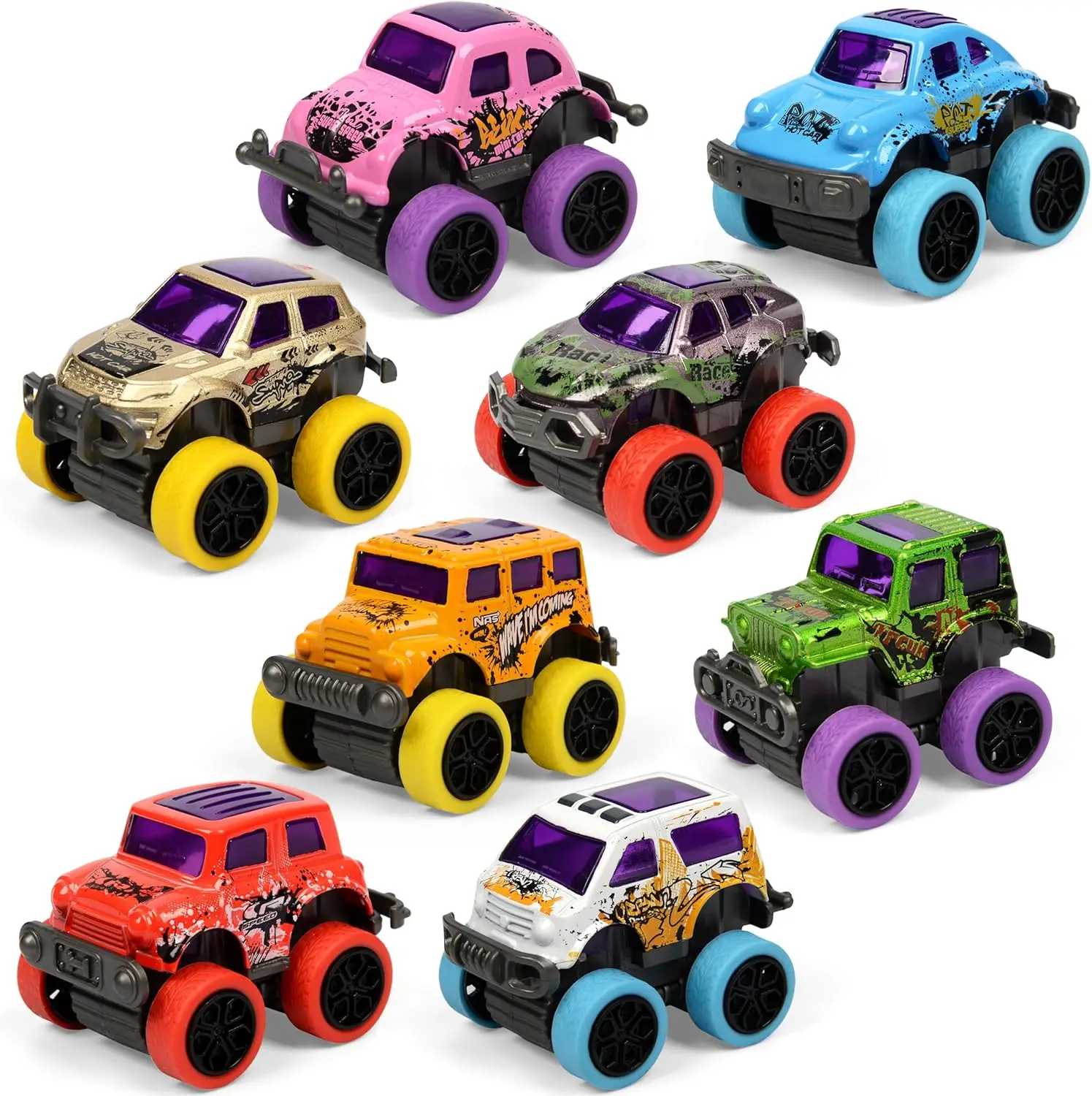 8-32Pack Mini Monster Jam Trucks Mini Pull Back Cars voor Kinderen gegoten Monster Truck Speelgoed Feestartikelen