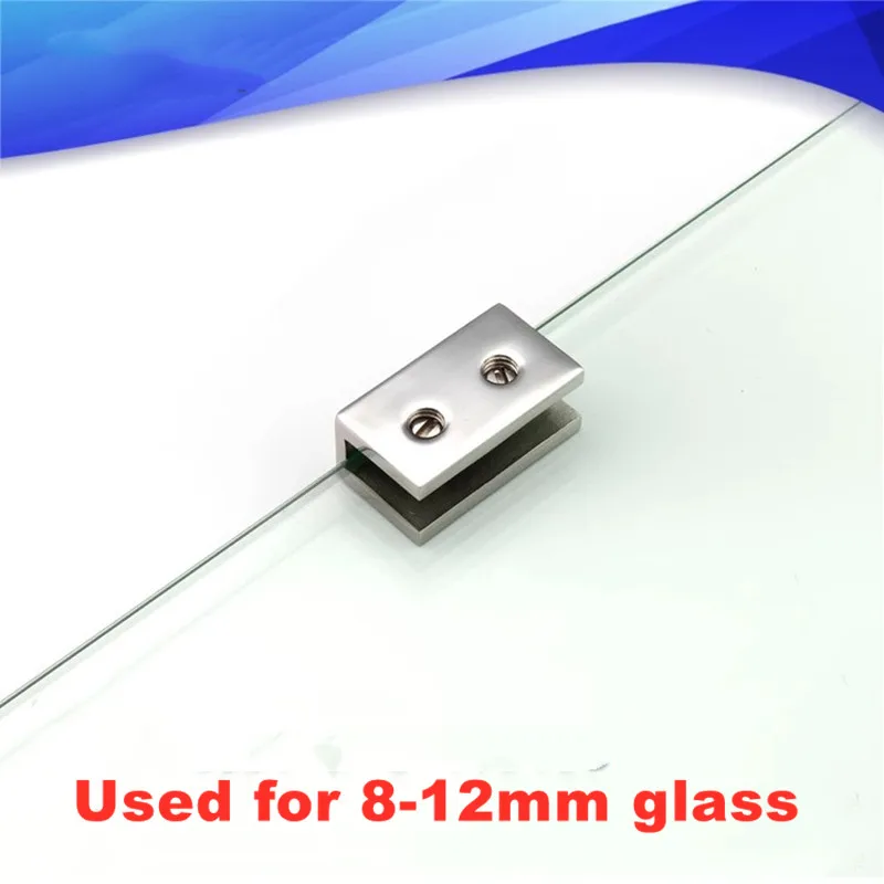 Widened 304 stainless steel precision cast glass door without opening holes, fixed clamp glass holder glass clip(WCJ04)