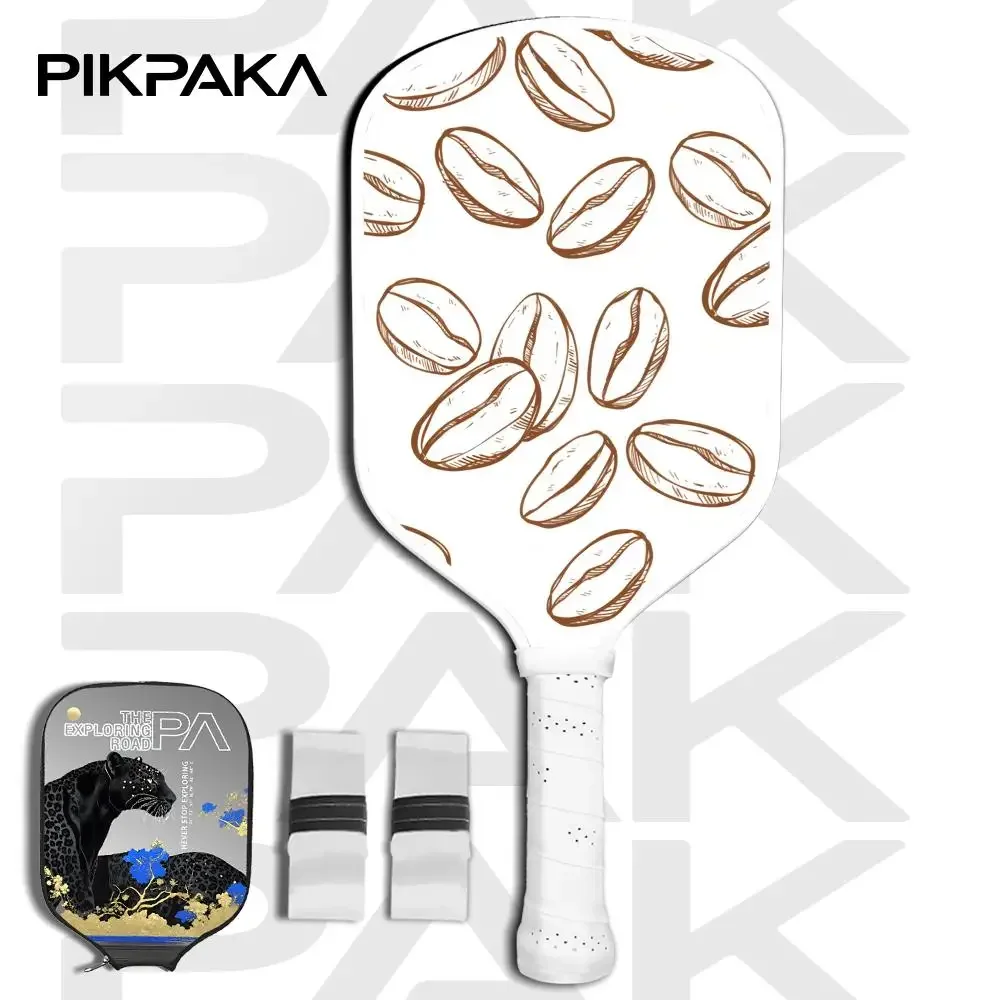 

Coffee beans pattern Pickleball Paddle Set USAPA Approved T700 Carbon Fiber Unibody Thermoformed with 16MM Honeycomb Core Power