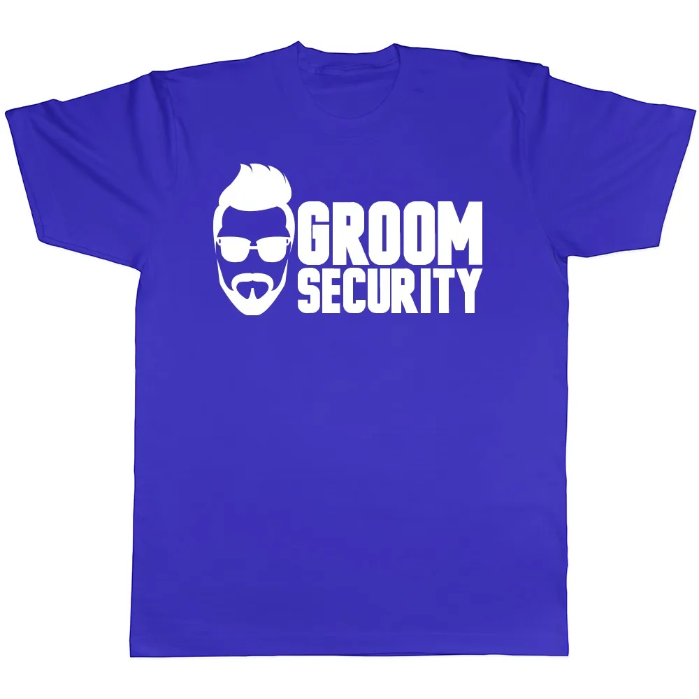 Funny Groom Security Bachelor Party Graphic T-Shirt Men Novelty Gift Loose Fit Casual Everyday Wear Cotton Short Sleeve Shirts