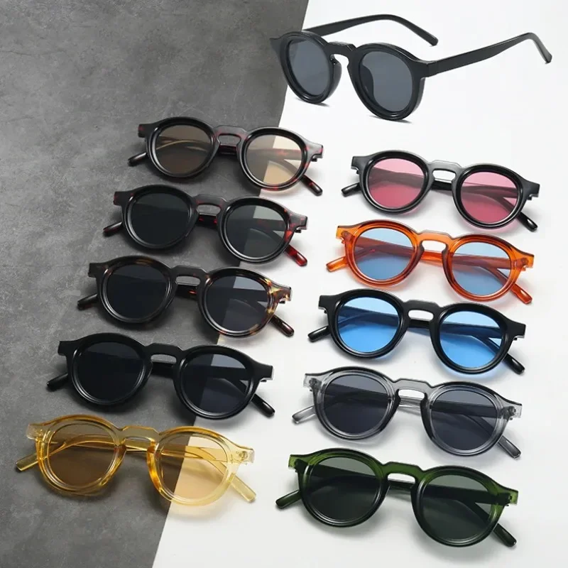 New Retro Round Small Frame Sunglasses Personalized High-end Men's and Women's Glasses Fashion Trend UV Resistant Sunglasses