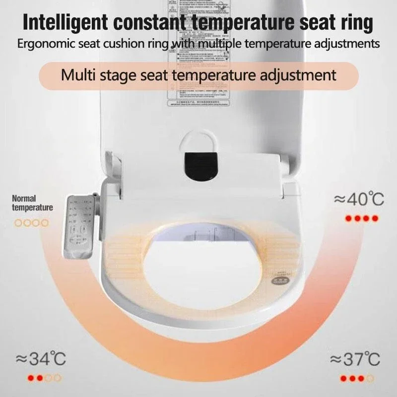 Smart Toilet Seat Cover Multifunctional  Lid Warm Air Drying Night Light Heating Instant Heating Display Screen