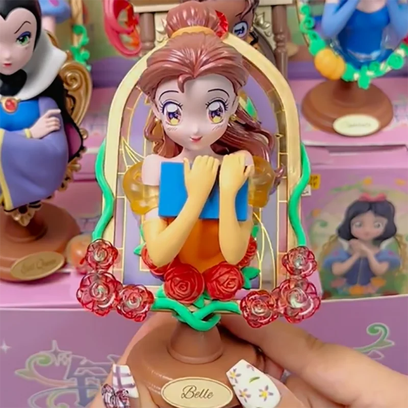 New Disney Princess Blind Box Mirror Secret Series Ariel Cinderella Aurora Snow White Jasmine Mysterious Surprise Box Toy Gifts