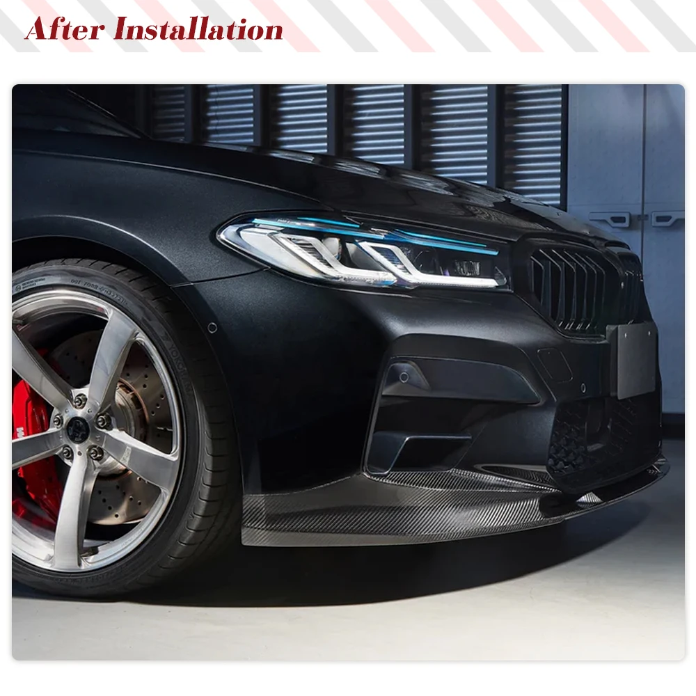 For BMW F90 M5 LCI 2021- 2023 Carbon Fiber Car Front Bumper Lip Spoiler Front Spoiler Splitters Bumper Guard Car Body Kits