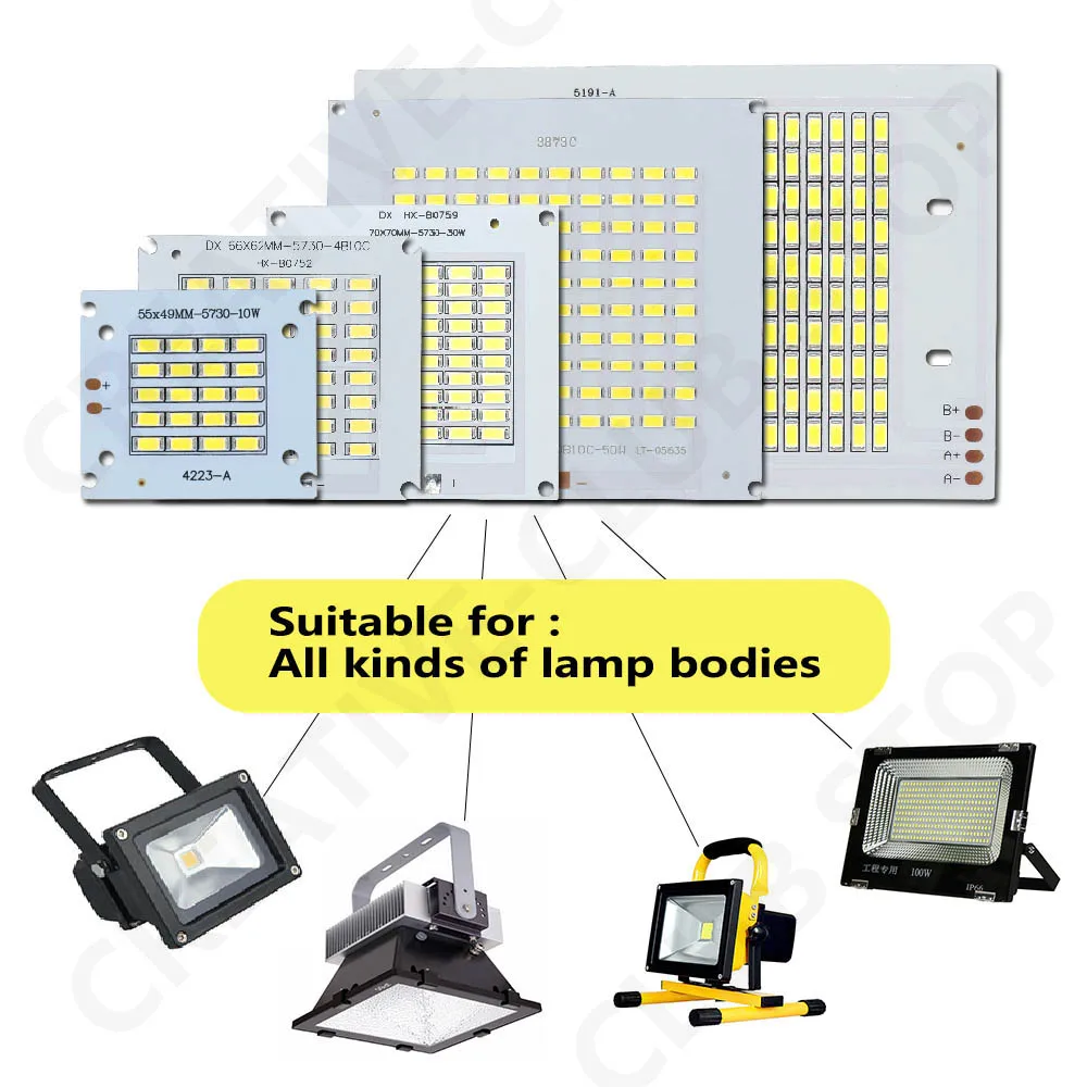 Full Power 10W 20W 30W 50W 100W LED Chip Light Boards Lamp Beads DC30-33V For Spotlight Flood Light Street Lamp Outdoor Lighting