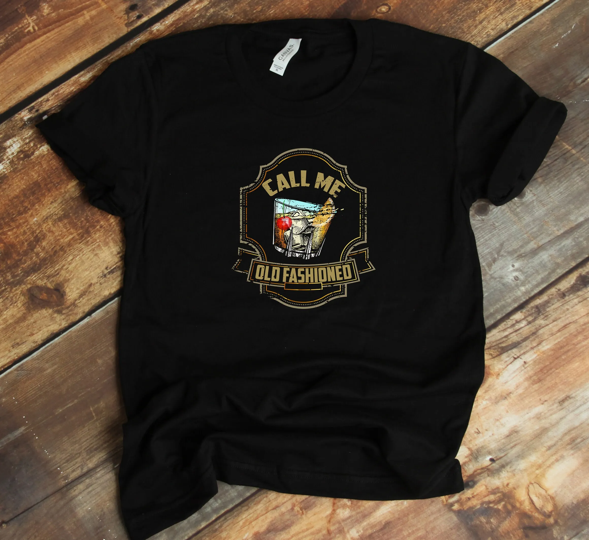 Call Me Old Fashioned T Shirt Whiskey Brandy Funny Cocktail Drinking