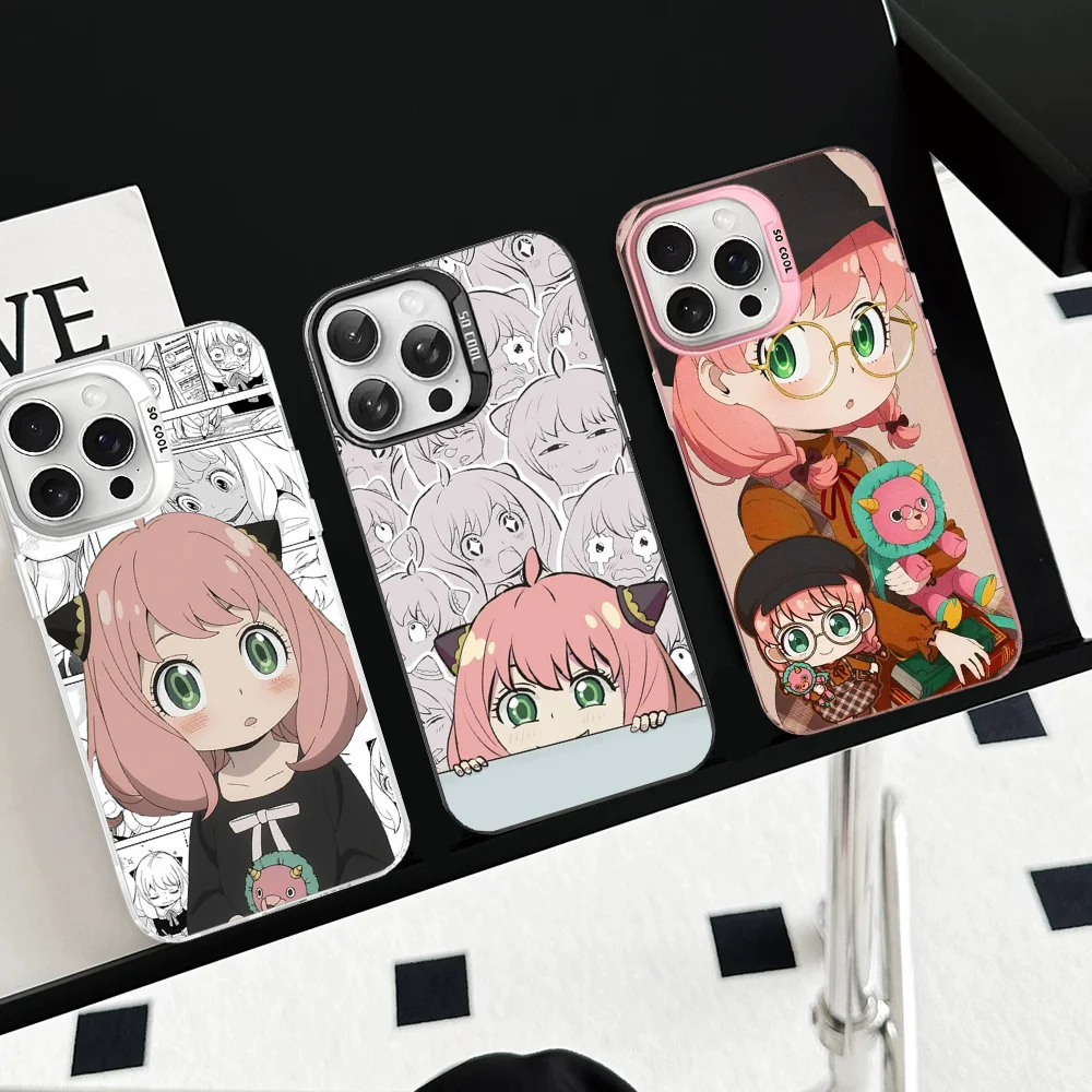 

Kawaii Anime SPY FAMILY Anya Forger Phone Case For iPhone 16 15 14 13 12 11 Pro Max X XR XSMAX Matte Shockproof Back Cover