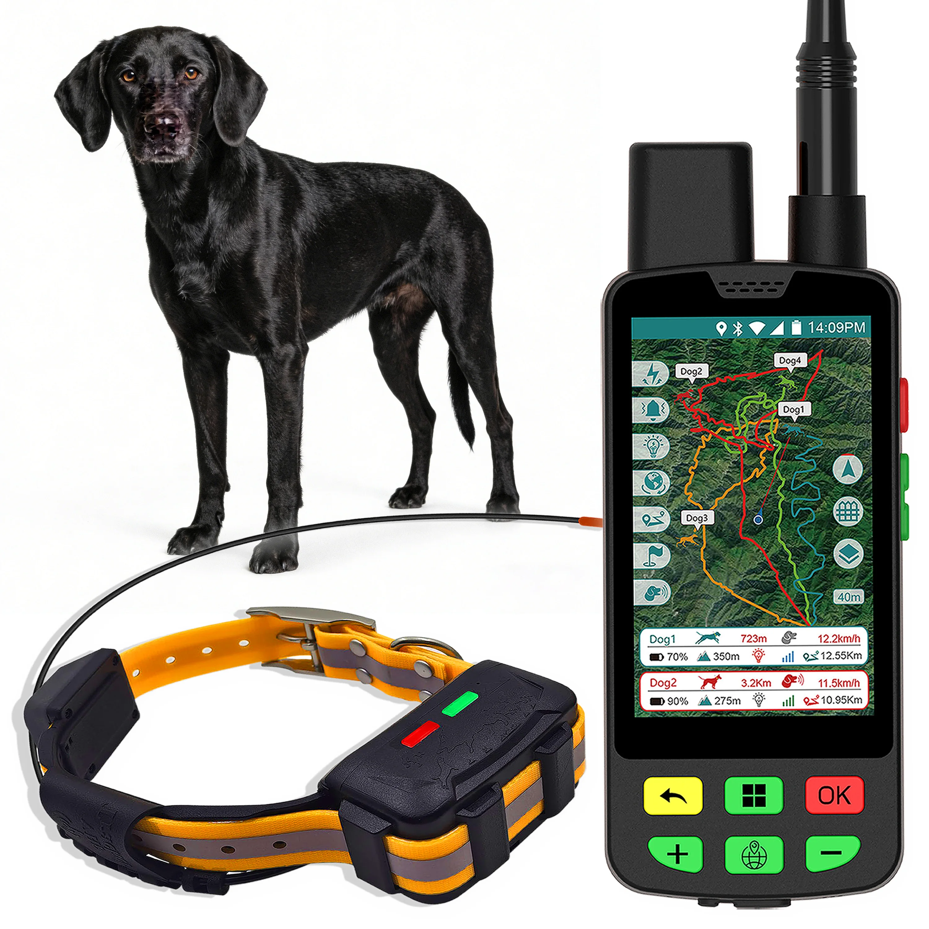 ESEEK Dog Tracker GPS Chip - Galileo/BDS Multi-Satellite 3s Location Refresh Offline Maps 7-Day History Playback