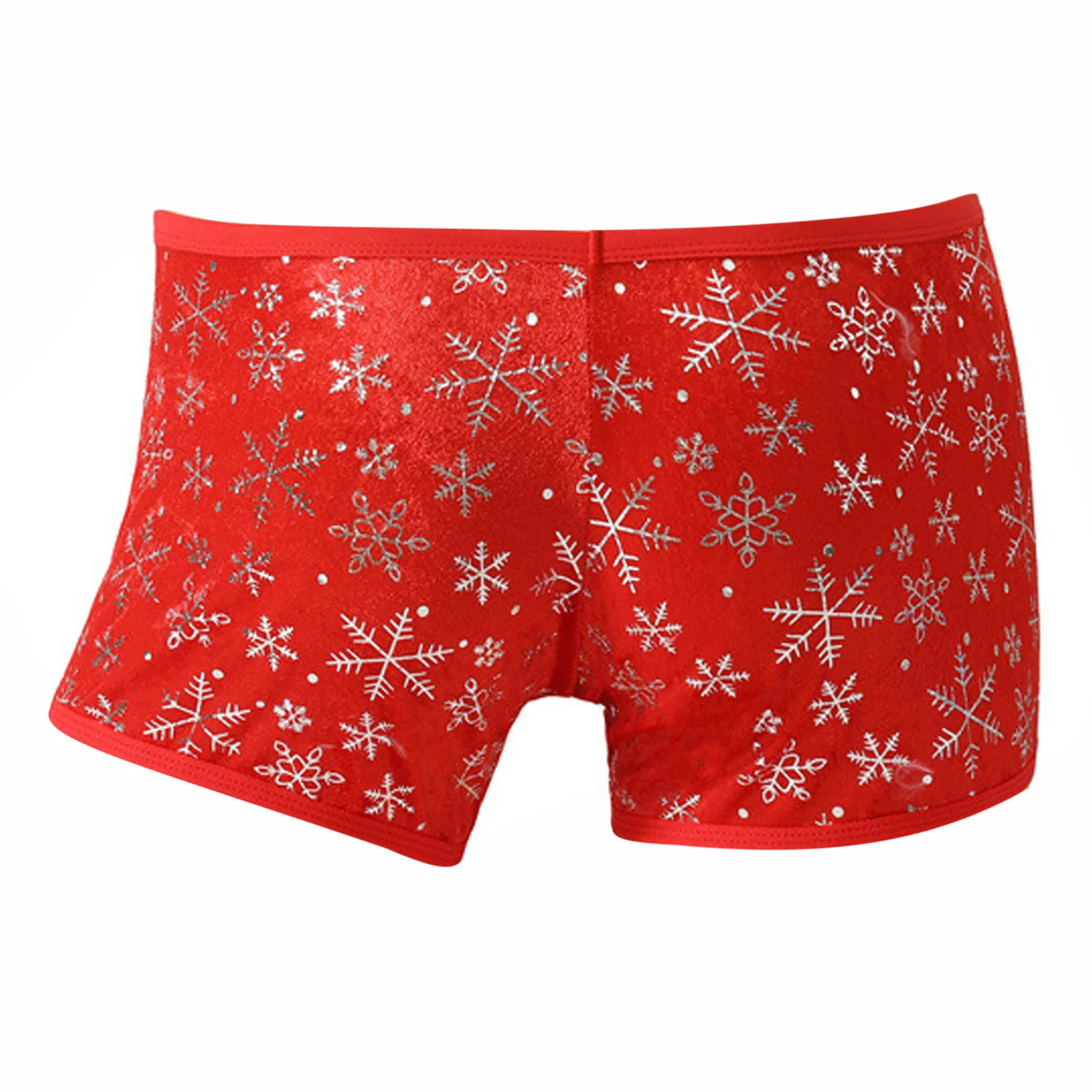กางเกงในคริสต์มาสสำหรับผู้ชาย ลายเกล็ดหิมะวิบวับ พร้อมกล่องตกแต่งตลกๆ บ็อกเซอร์/จีสตริง สำหรับคู่รักในคืนเดทหรือเล่นเกม