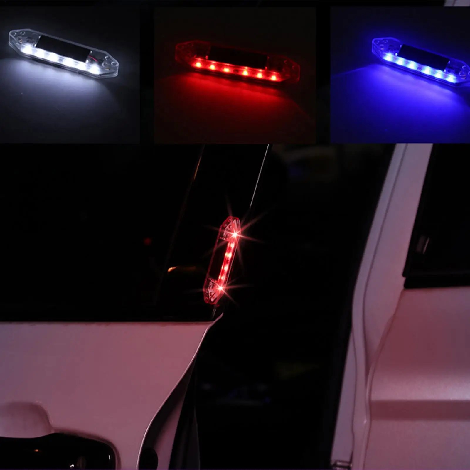 Car Door Warning Light Solar Powered Vehicle Door Safety Lamp Car Flashing Warning Lights For Automotive Sedan SUV Nighttime
