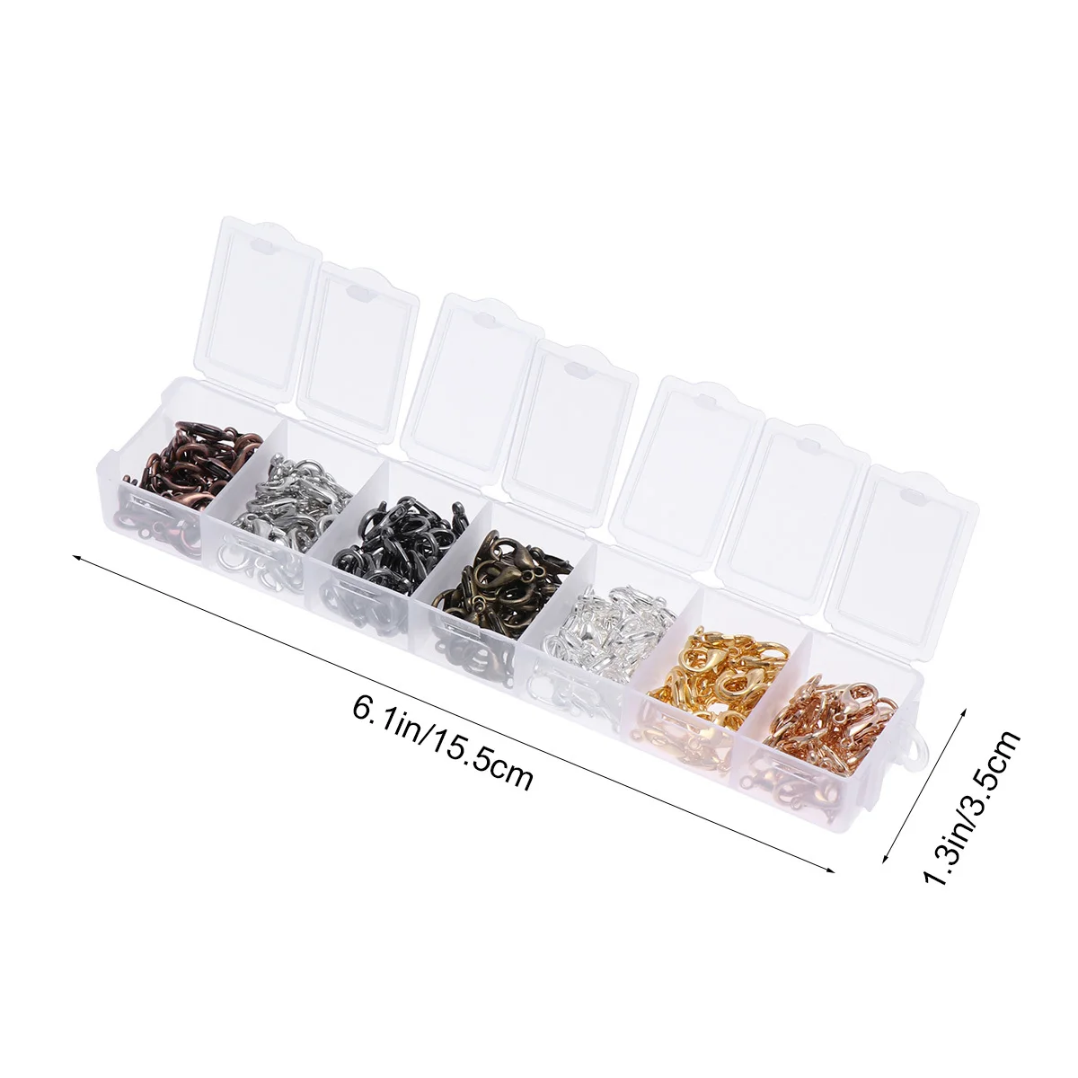 Assortiment de fermoirs à homard, 210 pièces, Clips ronds en céramique en alliage de Zinc pour la fabrication de bijoux, collier, Bracelet, porte-clés, artisanat