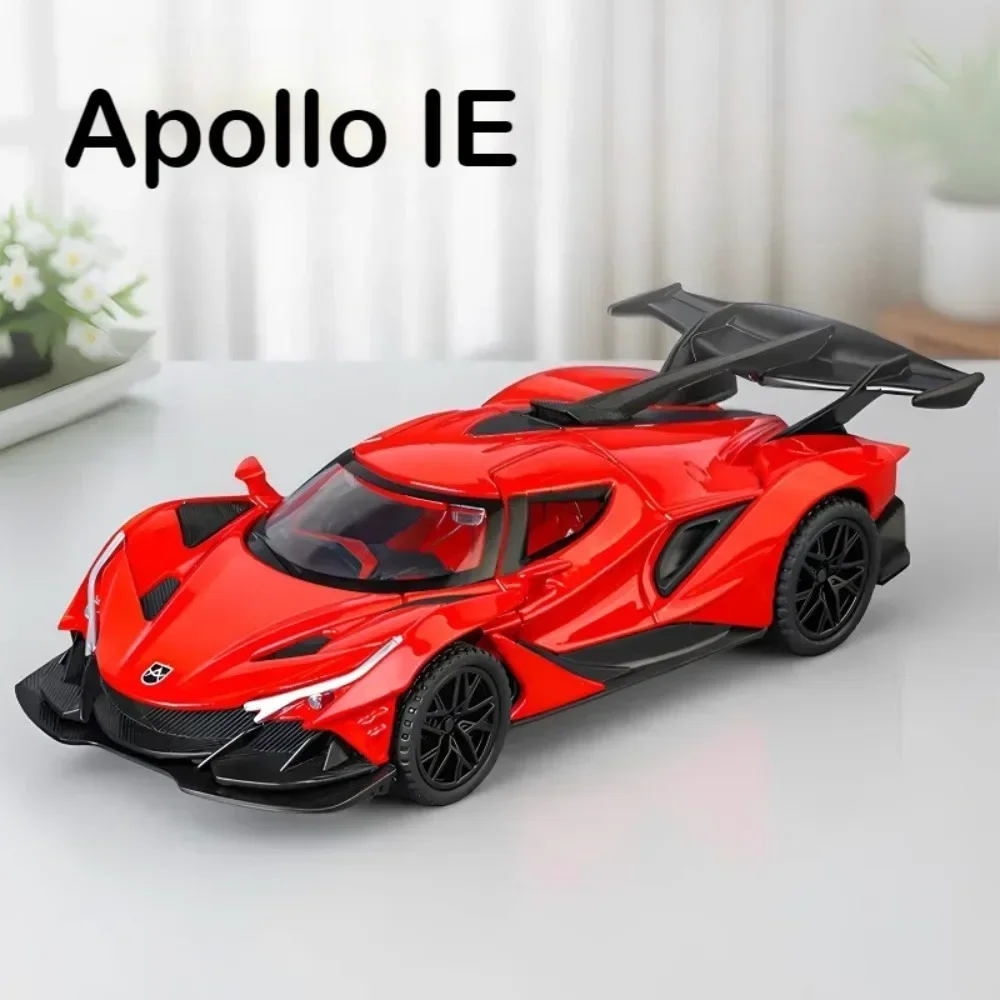 

1:32 Apollo IE EVO, литые под давлением игрушки из сплава, модели автомобилей, колеса, миниатюрный спортивный автомобиль, резиновые шины, транспортные средства, подарки для малышей